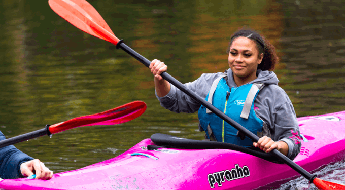 Woman in a kayak