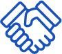 Blue handshake icon